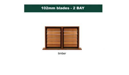 102 mm blades  1168 mm width  timber louvre: twin gallery